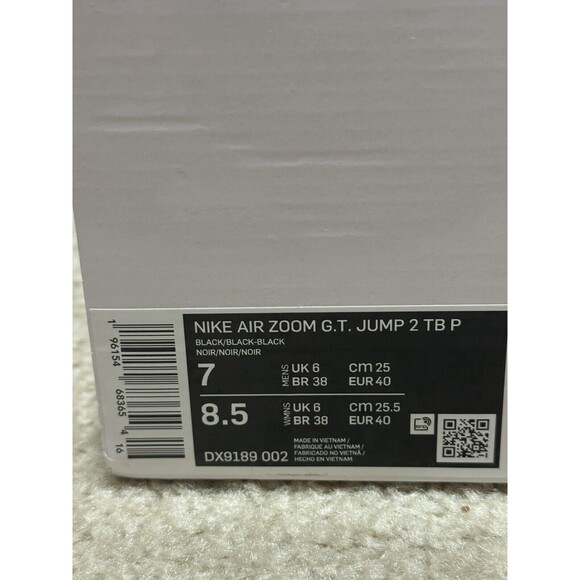 UNRELEASED Nike Air Zoom G.T. Jump 2 TB P Triple Black DX9189-002 Men’s 7 - Picture 4 of 5